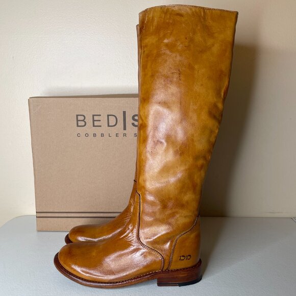 BED STU Tess Distressed Leather Riding Boots Size 8 - Picture 2 of 16